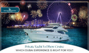 Private yacht rental Dubai | Dhow cruise Dubai blog banner by dubai new year celebration