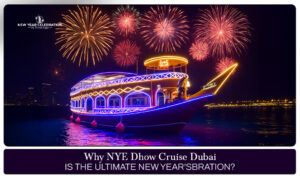 NYE dhow cruise Dubai | Dubai NYE dinner cruise blog banner by Dubai new year celebration