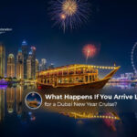 Dubai New Year cruise late arrival information.