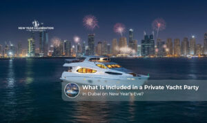 Private yacht party in Dubai on New Year’s Eve.
